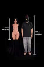 Torso sexual de silicona ultraligero de 80 cm (2 pies 7 pulgadas) 881# con cabeza Raven