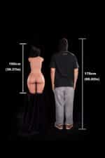 Torso sexual de silicona ultraligero de 80 cm (2 pies 7 pulgadas) 881# con cabeza Raven