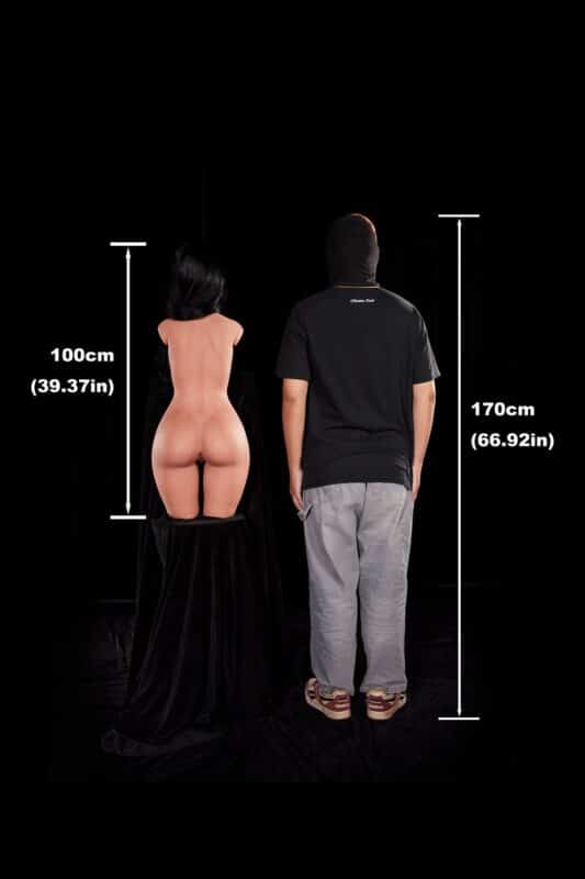 Torso sexual de silicona ultraligero de 80 cm (2 pies 7 pulgadas) 881# con cabeza Raven