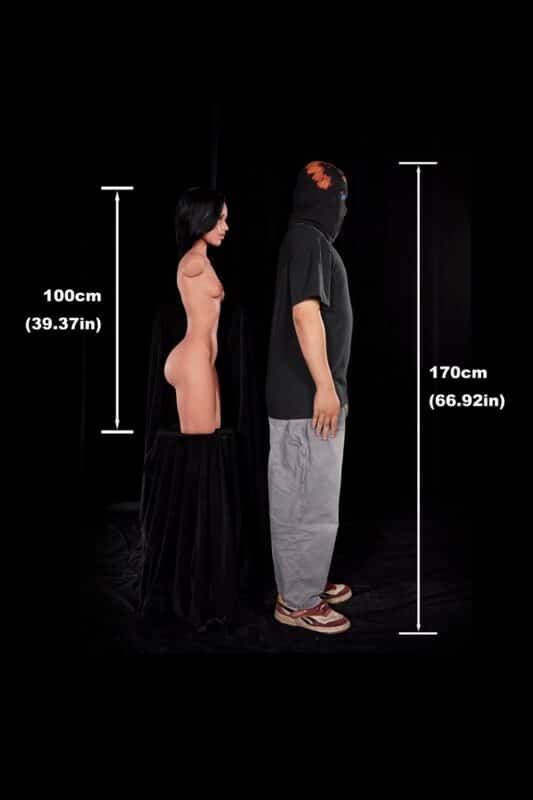 Torso sexual de silicona ultraligero de 80 cm (2 pies 7 pulgadas) 881# con cabeza Raven