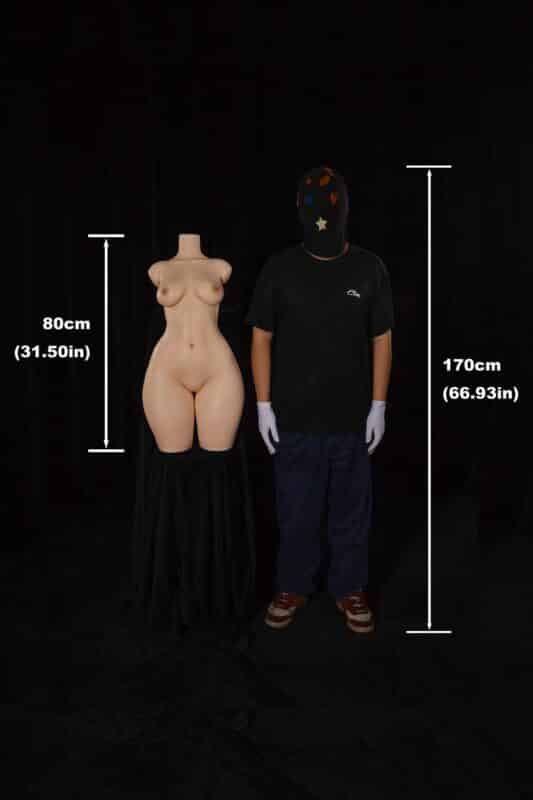 Torso sexual de silicona ultraligero de 80 cm (2 pies 7 pulgadas) 882#