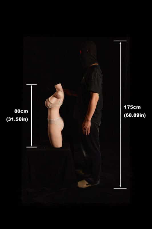 Torso sexual de silicona ultraligero de 80 cm (2 pies 7 pulgadas) 883#