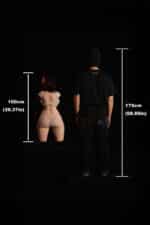Torso sexual de silicona ultraligero de 80 cm (2 pies 7 pulgadas) 883# con cabeza Fukada