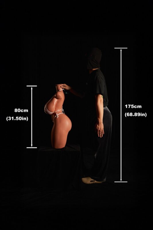 Torso sexual de silicona ultraligero de 80 cm (2 pies 7 pulgadas) 884#