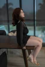 148cm (4ft10) J Cup Full Silicone Sex Doll Hao with Movable Jaw (14)