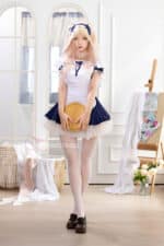 Giselle 159cm (5ft2) A Cup Real Skin Texture Silicone Sex Doll with ROS (1)