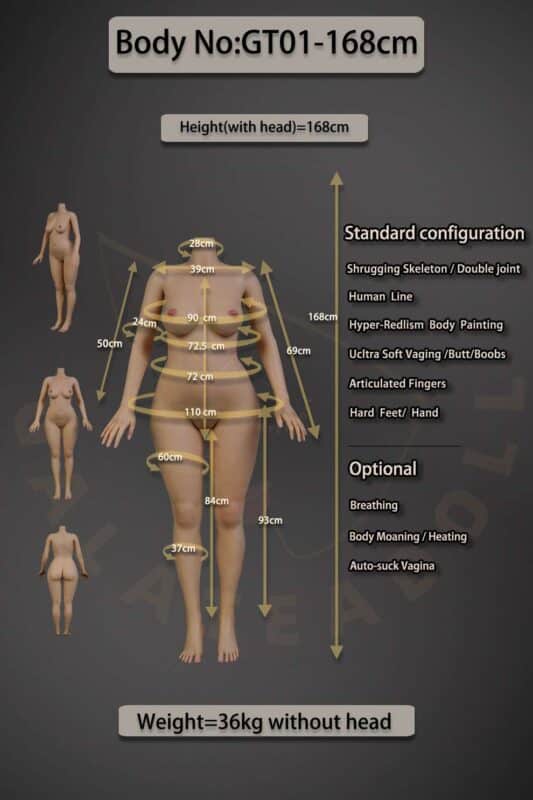 168cm 5ft6 Gt01 Full Silicone Sex Dolljs047a 22