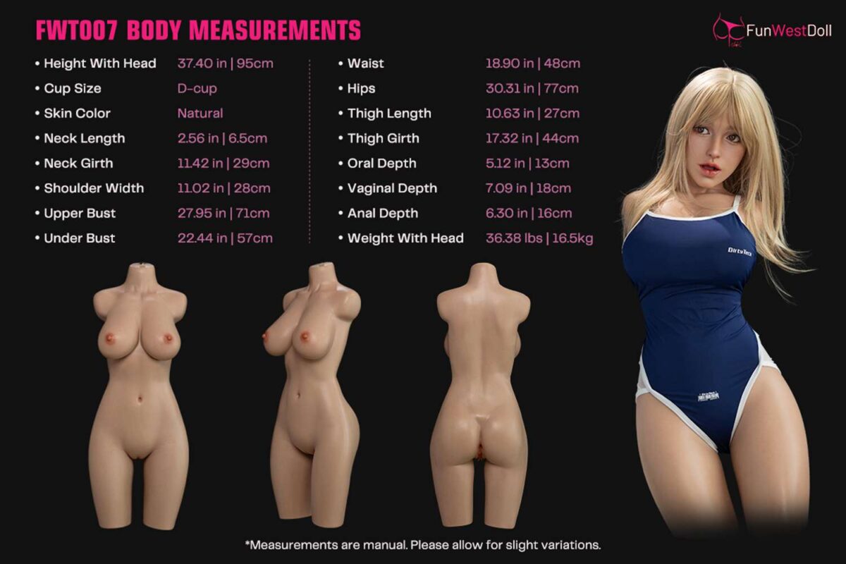 95cm 37 4in D Cup Full Silicone Sex Doll Torso Bella 2