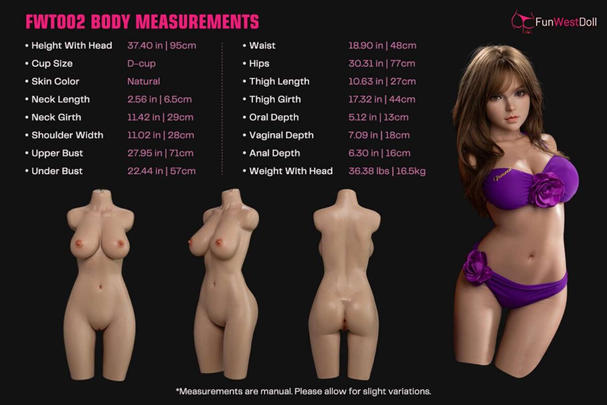 95cm 37 4in D Cup Full Silicone Sex Doll Torso Lily 2